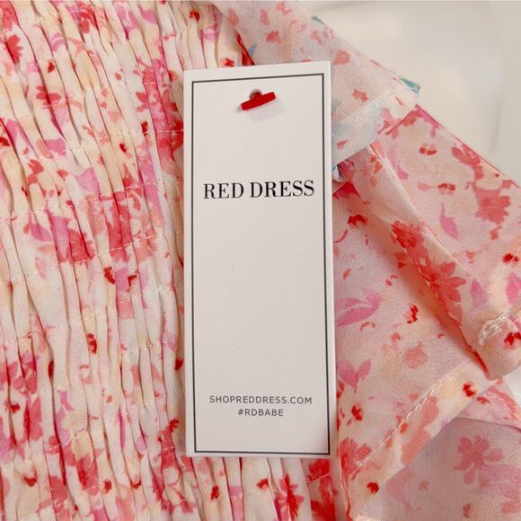 NWT AURA "Sugar Rush" Flutter Sleeve Floral Print Mini Dress (Pink | Size S) - Picture 10 of 11